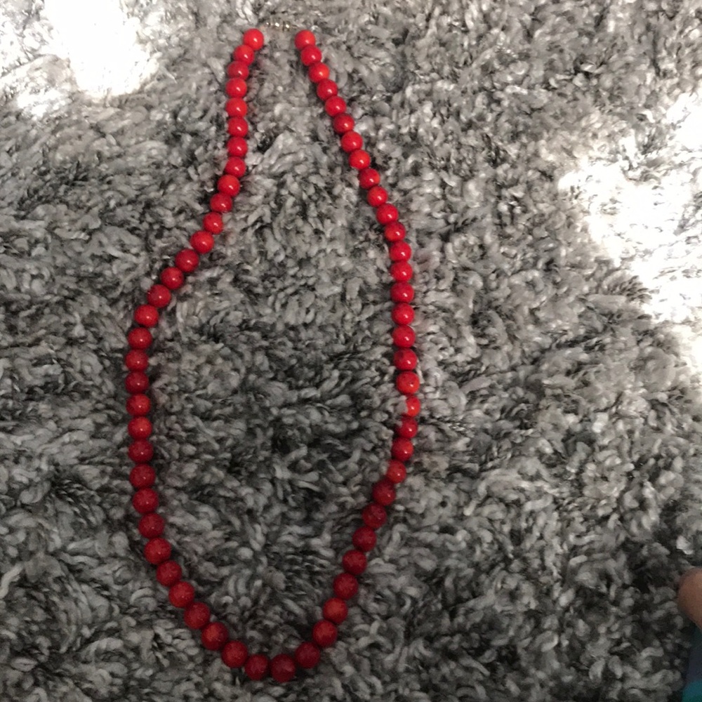 Red beaded necklace